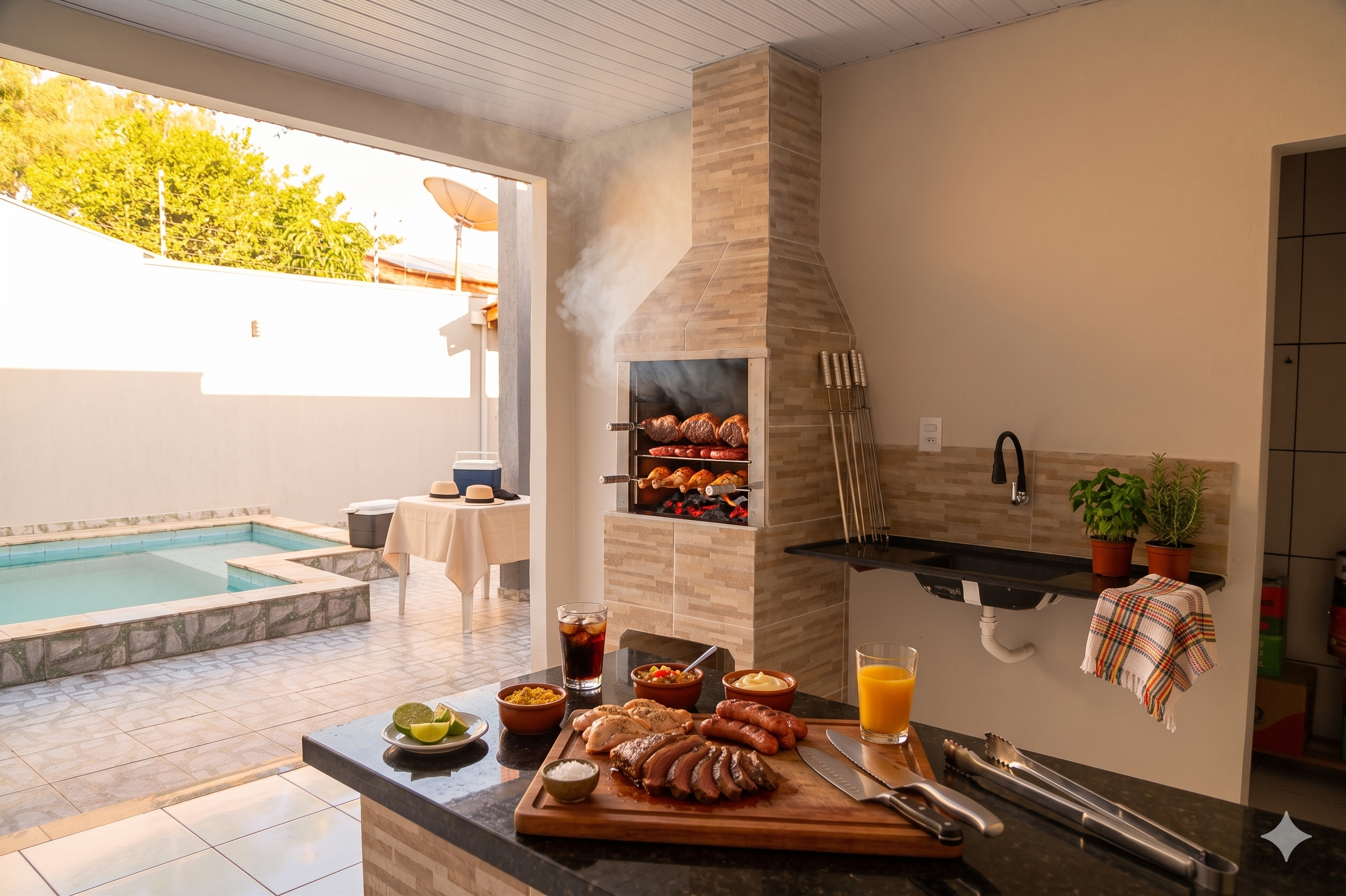 Área gourmet decorada