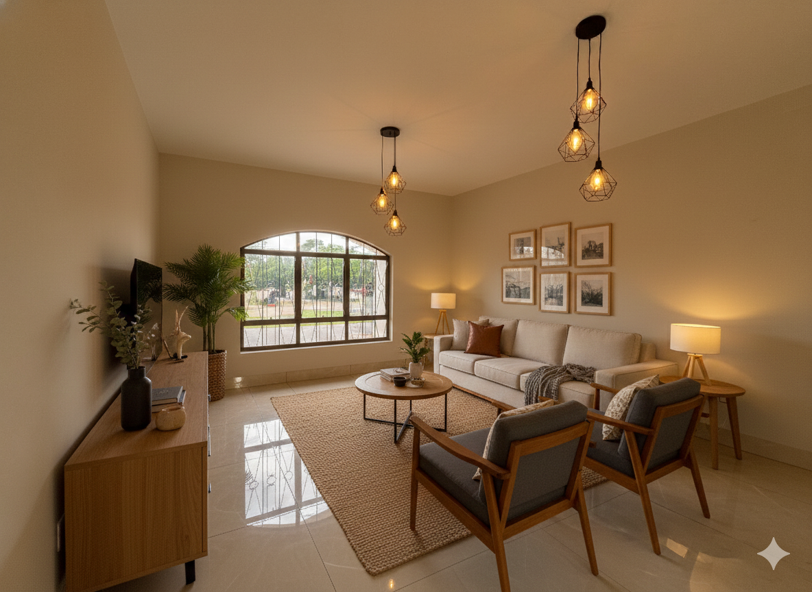 Sala de estar decorada