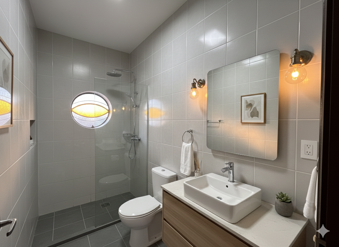 Banheiro da suíte decorado