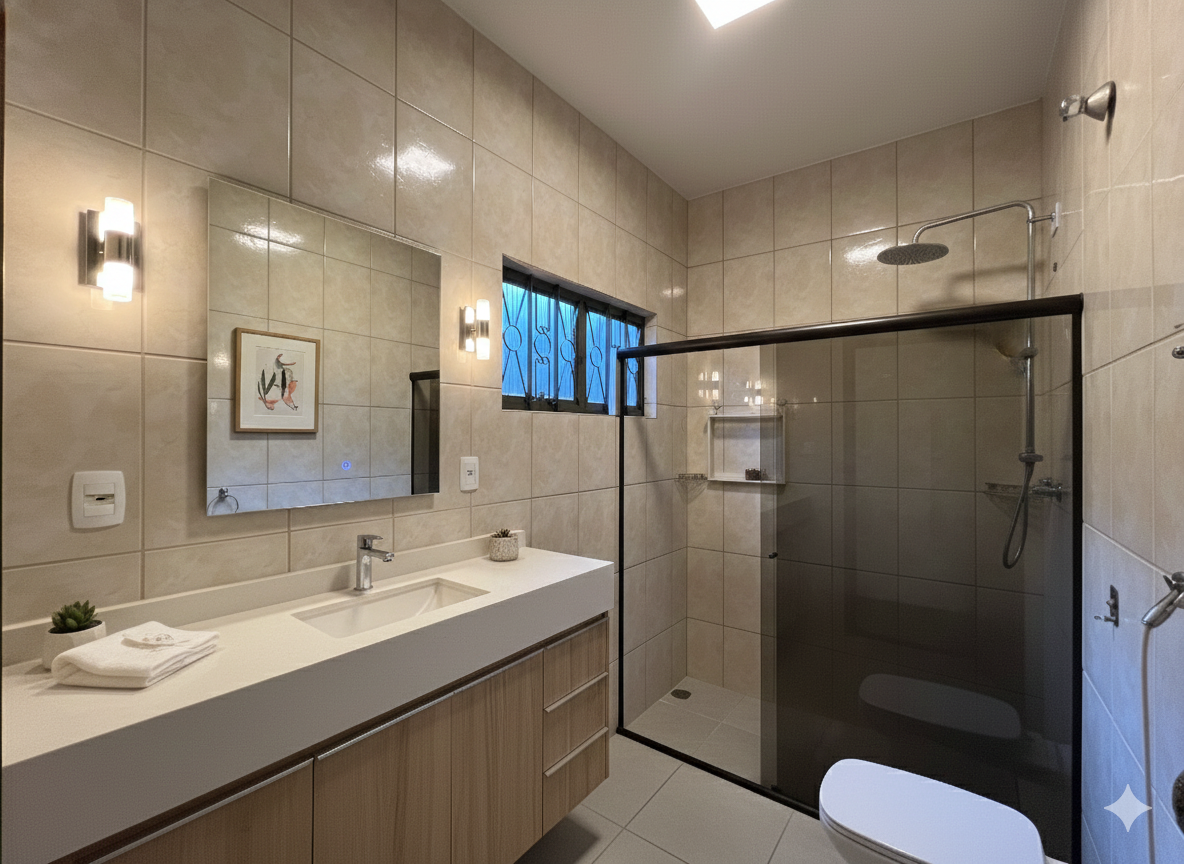 Banheiro social decorado