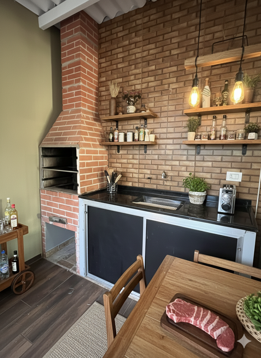 Churrasqueira decorada