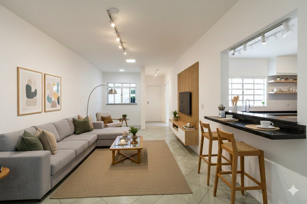 Sala de estar decorada