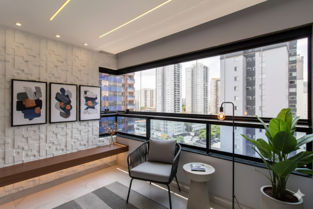 Varanda gourmet decorada